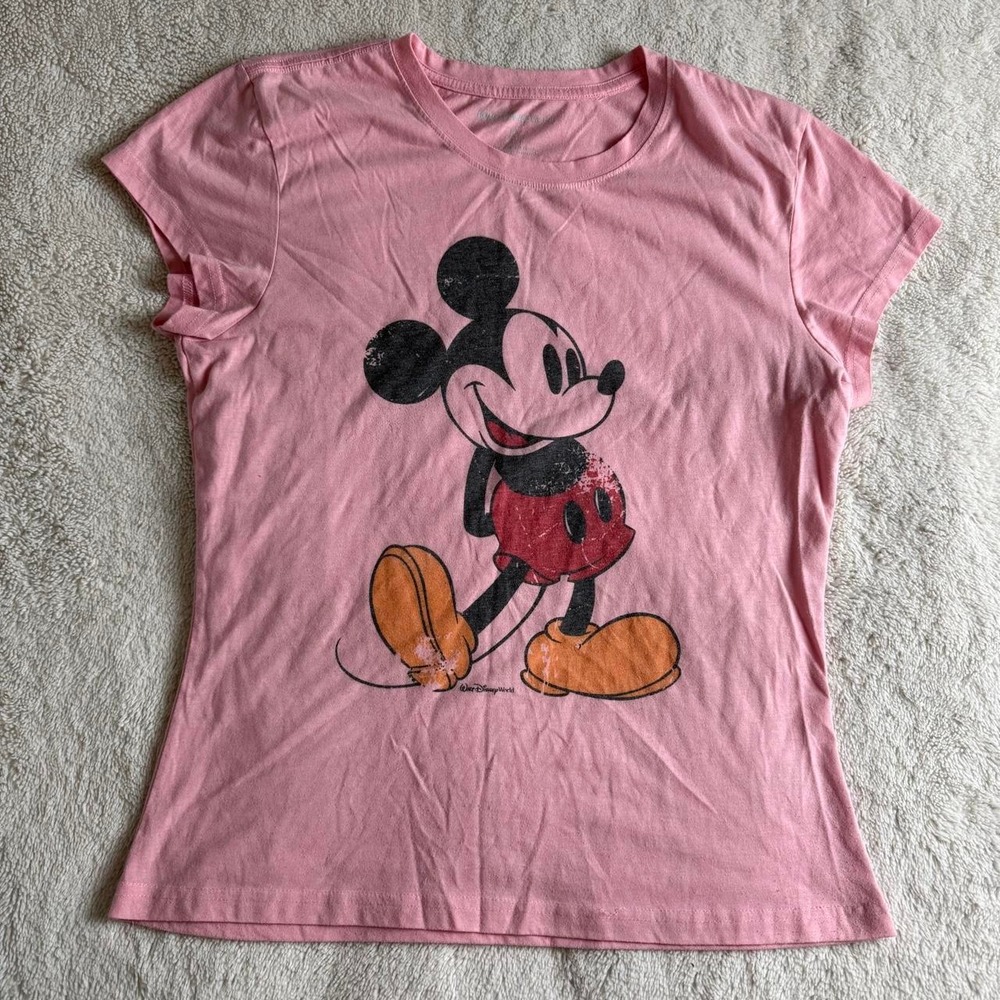 Disney Mickey Mouse Pink Graphic Tee Women XL